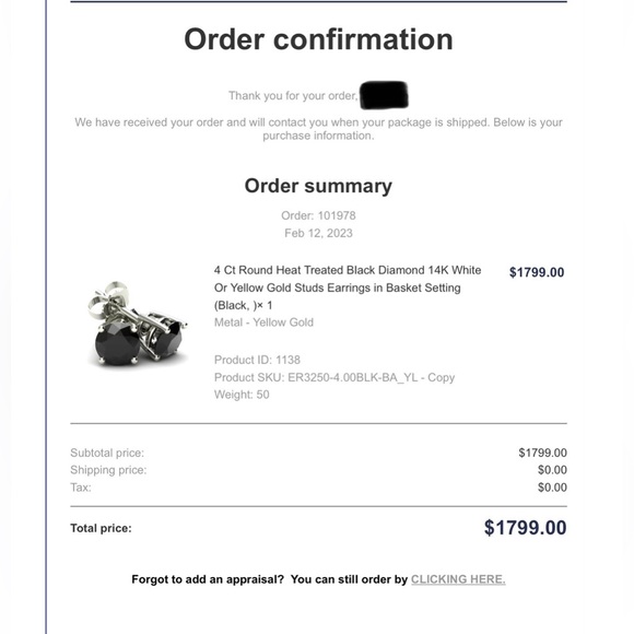 Authentic🔹4 CTW Black Round Brilliant Cut Natural Diamond Stud Earrings (14k) - Picture 14 of 14